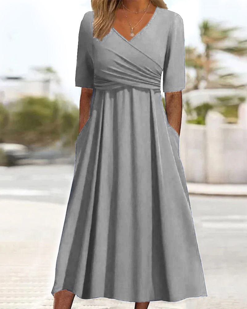 Mala|Robe croisée avec manches courtes